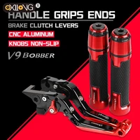 v9bobber roamer motorcycle cnc brake clutch levers handlebar knobs handle hand grip ends for moto guzzi v9 bobber roamer 2016
