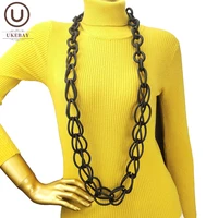 ukebay new long necklaces female designer handmade rubber necklace accessories punk style jewelry big chain