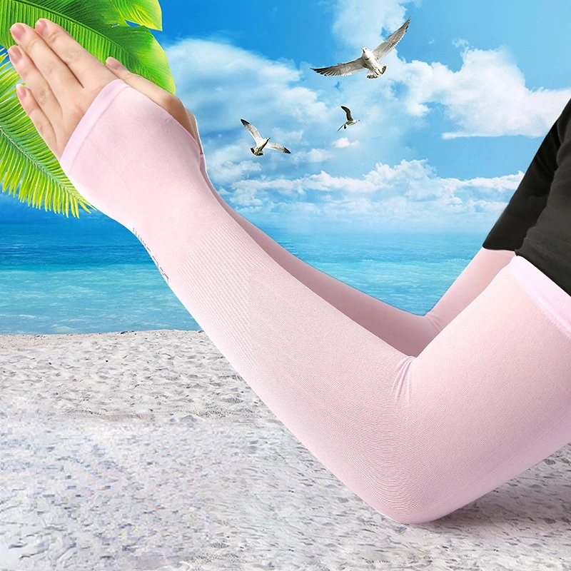 

Ice Silk Sleeve Sunscreen Cuff Arm SleevesSun Protect Anti-Slip Summer Men Women Gloves Outdoor Riding New
