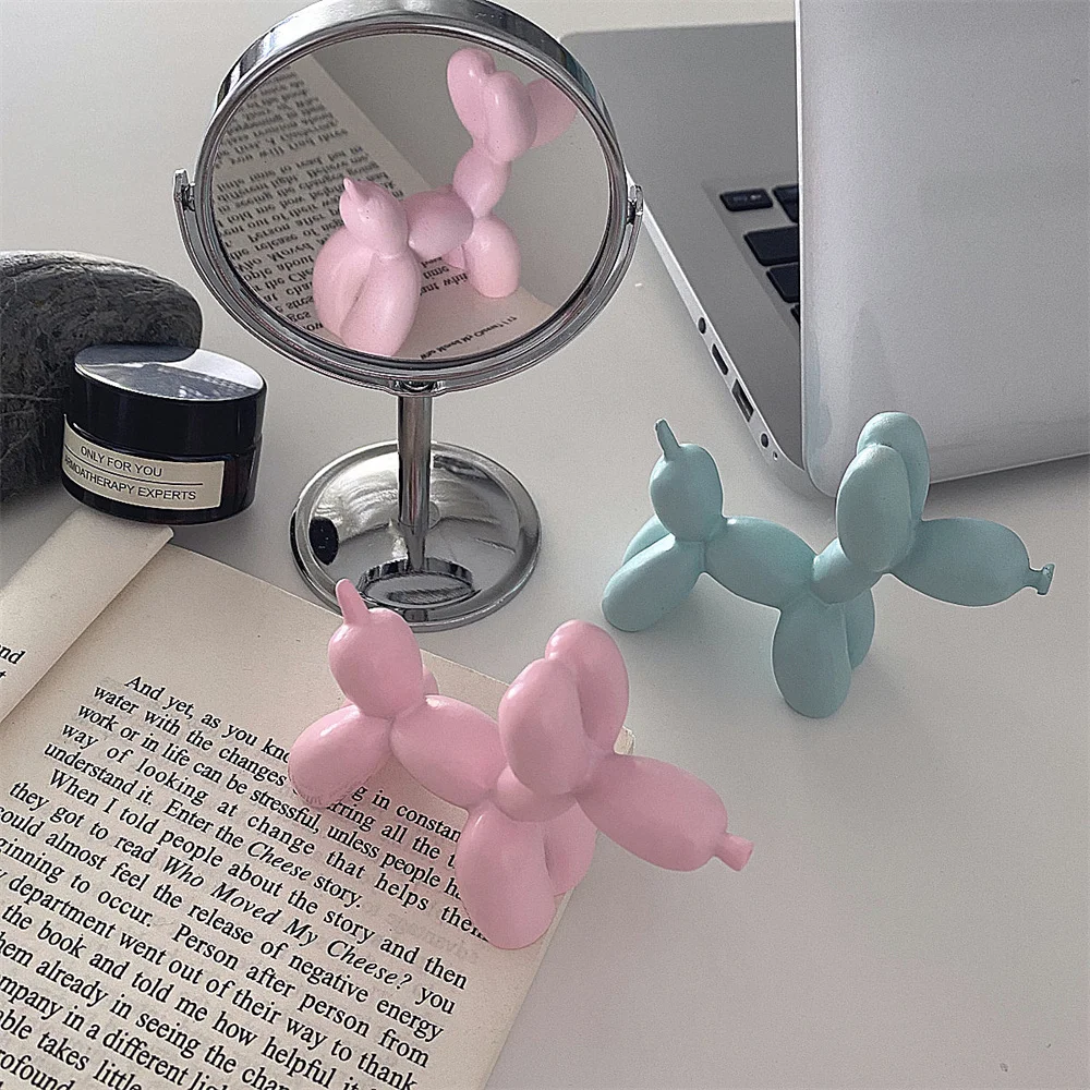 

Статуэтка собаки с черным воздушным шаром, статуэтка в форме животного из смолы, искусство, скульптура, статуэтка, счастливый розовый возду...