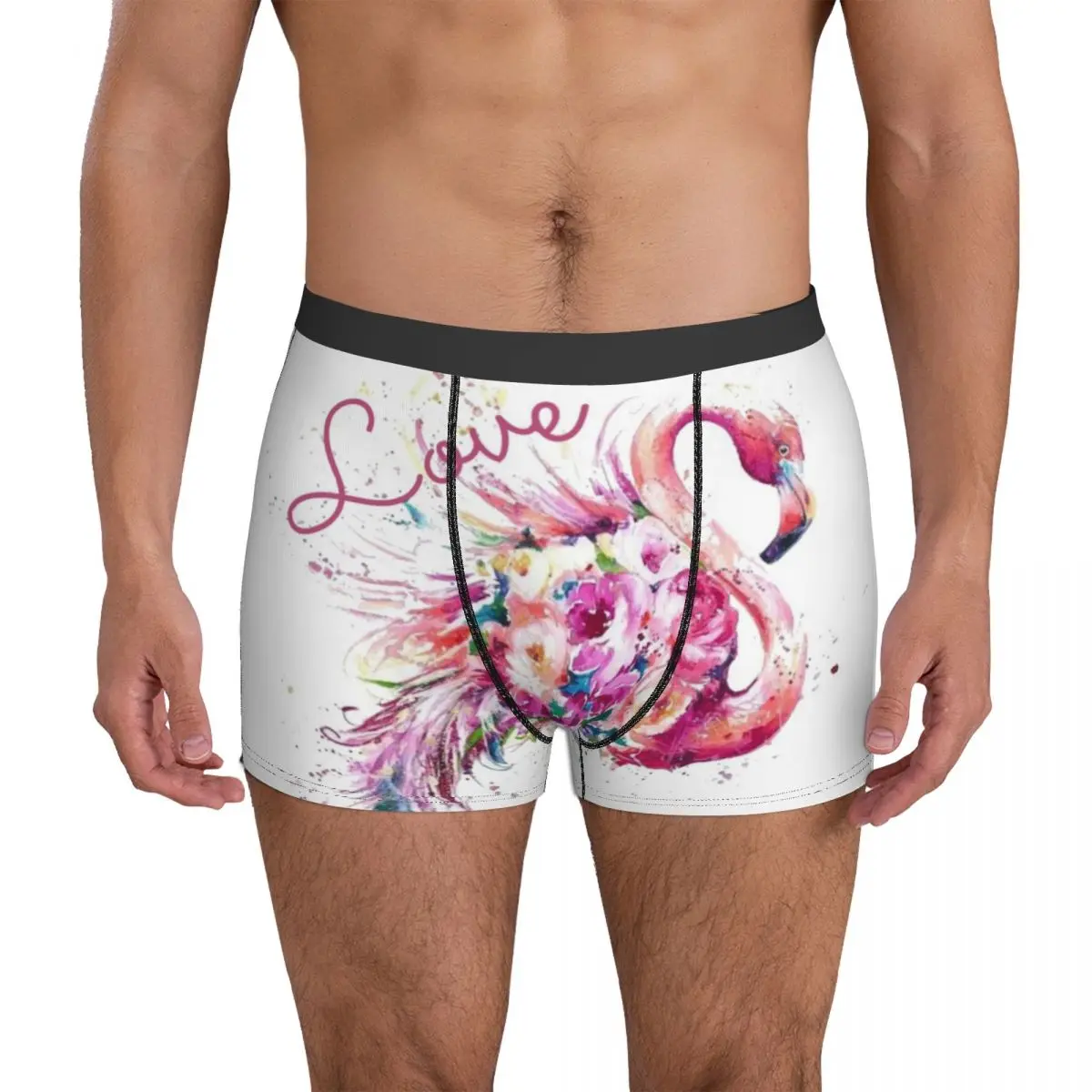 I Just Really Like Flamingos Underwear pink retro vintage animal Male Boxer Brief Breathable Trunk Trenky Large Size Panties