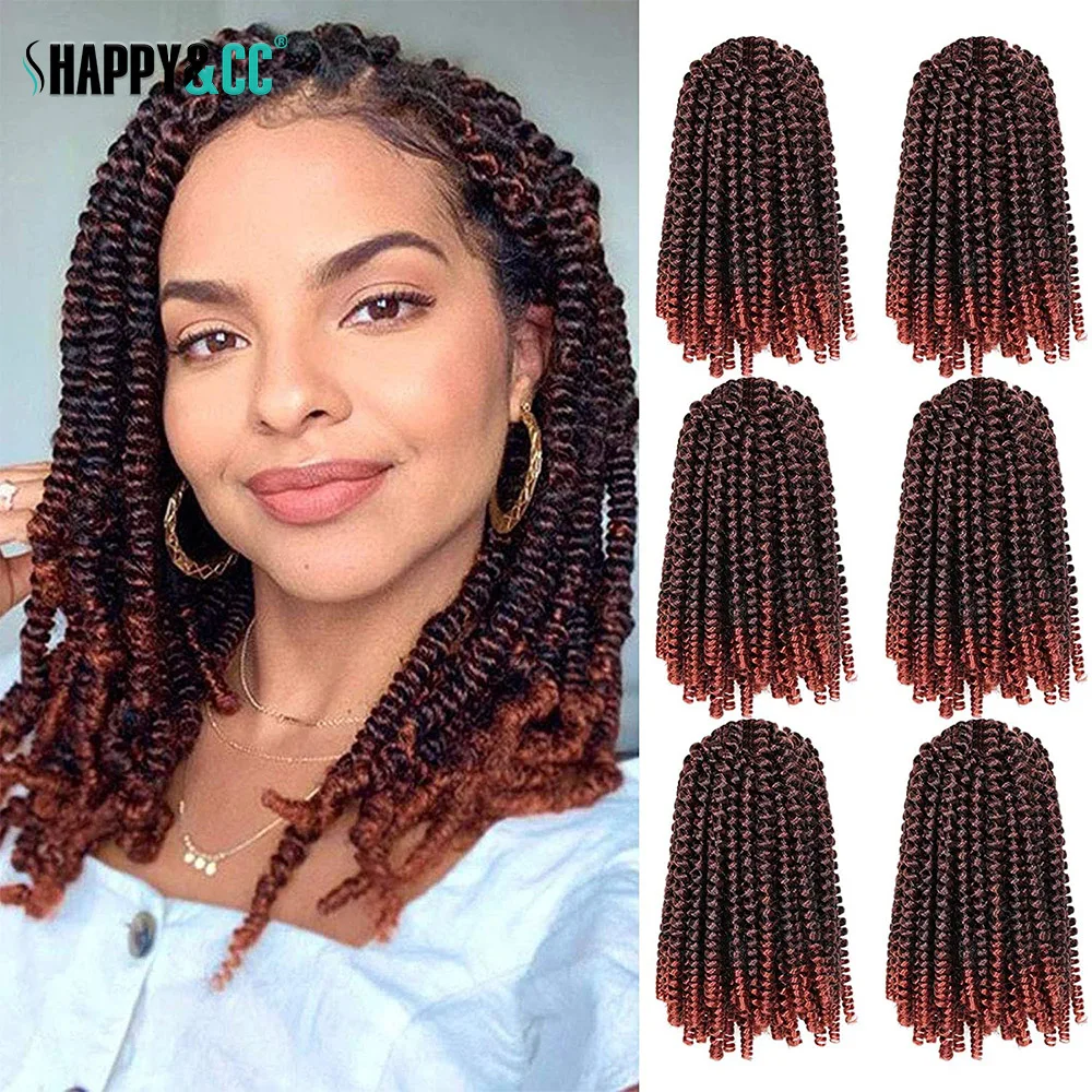 

Омбре пружинный твист крючком волосы синтетические страсти твист косы удлинители волос 8 дюймов бомбинг плетение волос 30 корней