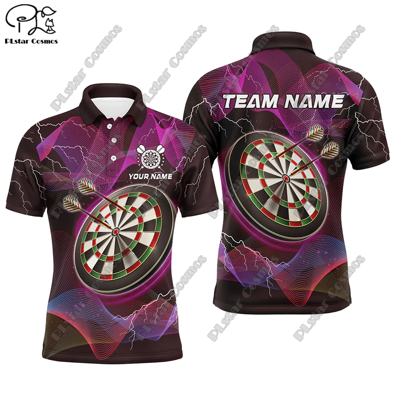 Футболка-поло с 3D-принтом пламени универсальная для отдыха спорта