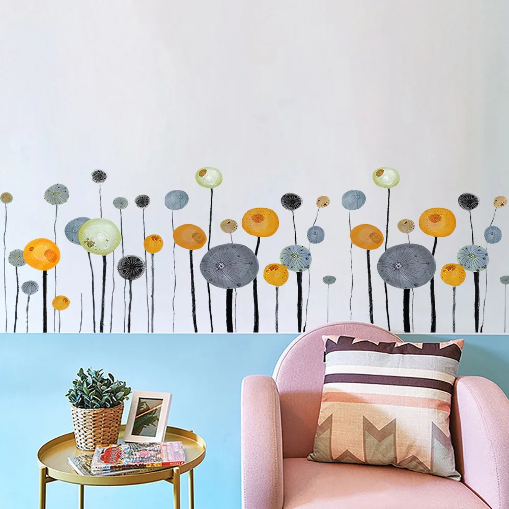 Наклейки на стену с цветами и растениями домашнее украшение для комнаты спальни