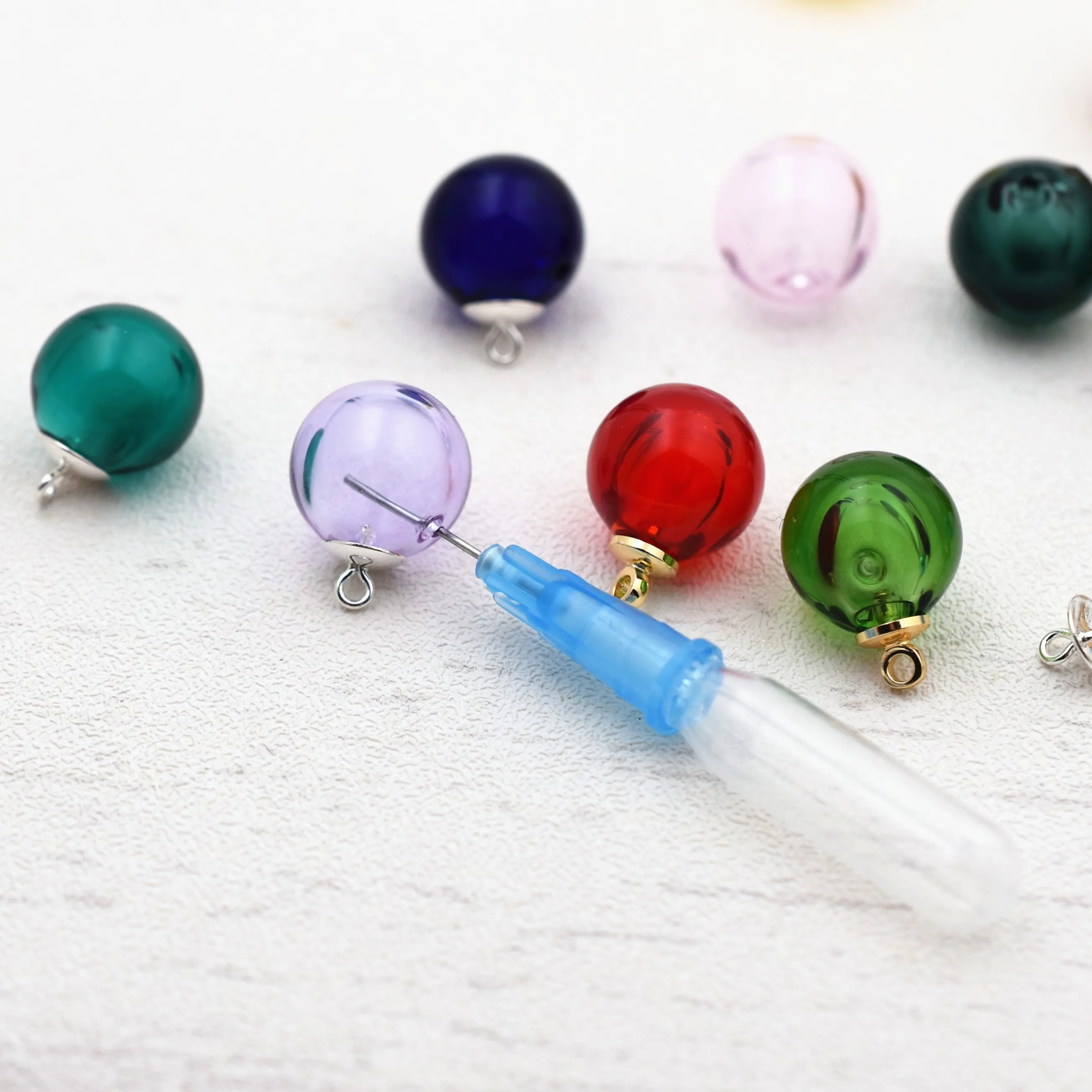 Стеклянная подвеска в форме парфюмерного шара с шапочкой диффузор 8 мм 12