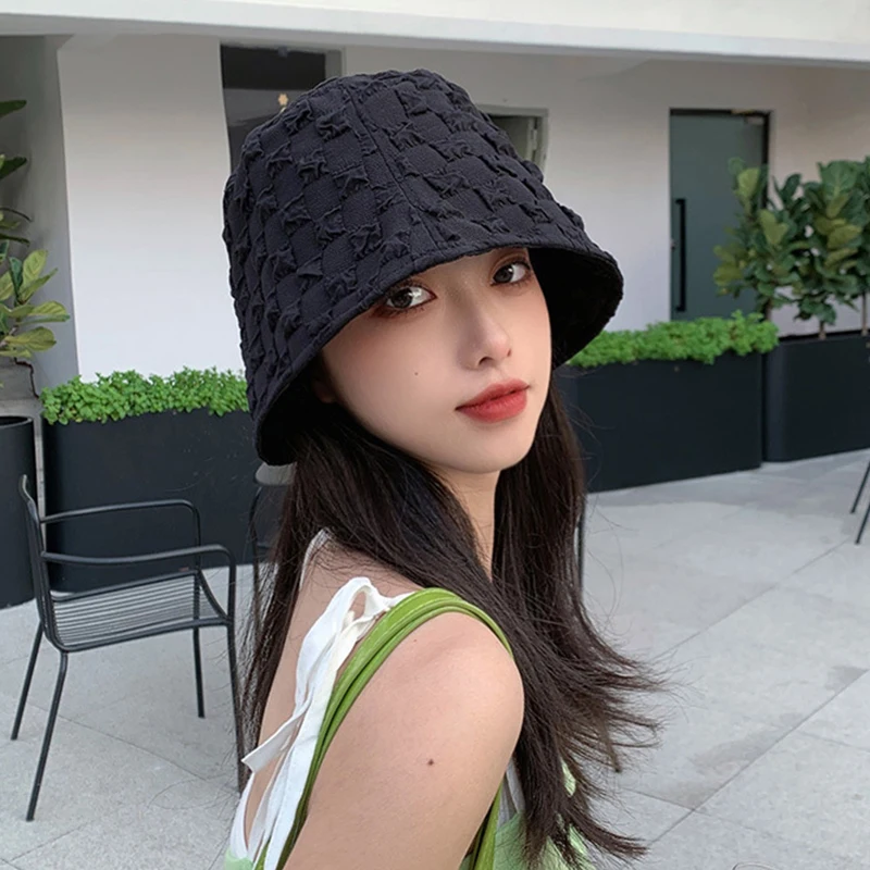 Панама женская кружевная с широкими полями шляпа от солнца складная однотонная