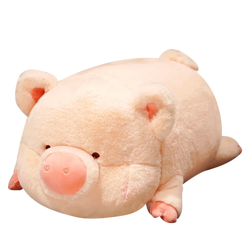 Пушистая свинка плюшевая игрушка мягкая Лежащая кукла мультяшное животное