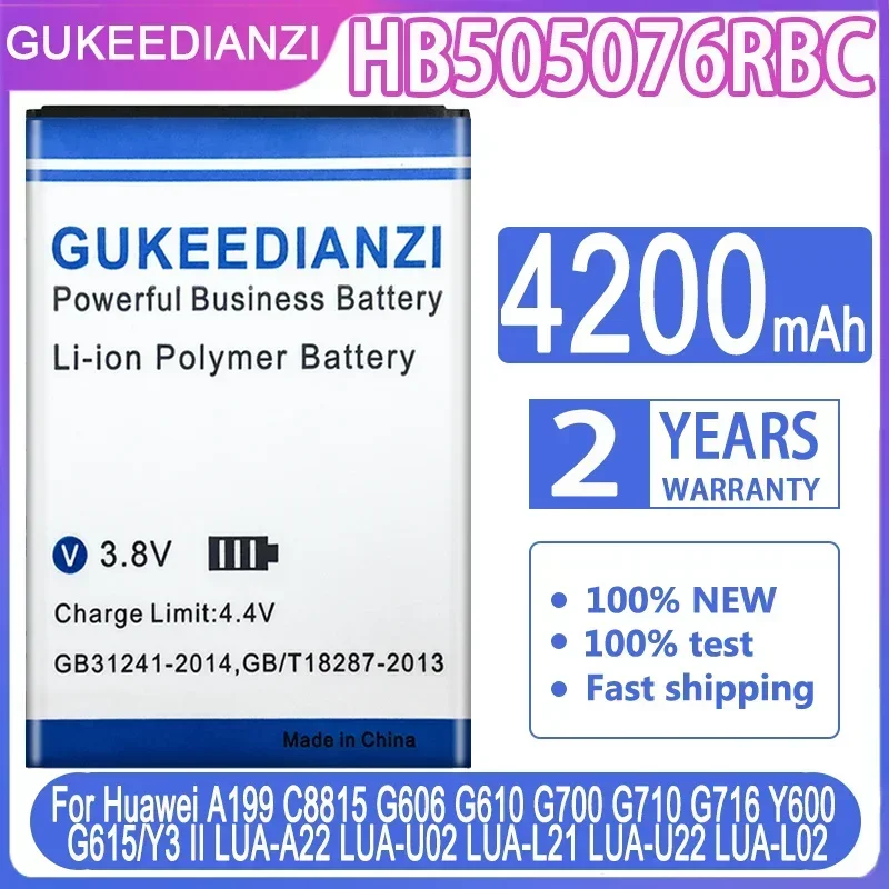 GUKEEDIANZI Аккумулятор 4200 мАч HB 505076 RBC для Huawei G615/Y3 II LUA-A22 LUA-U02 LUA-L21 LUA-U22 LUA-L02 Батареи