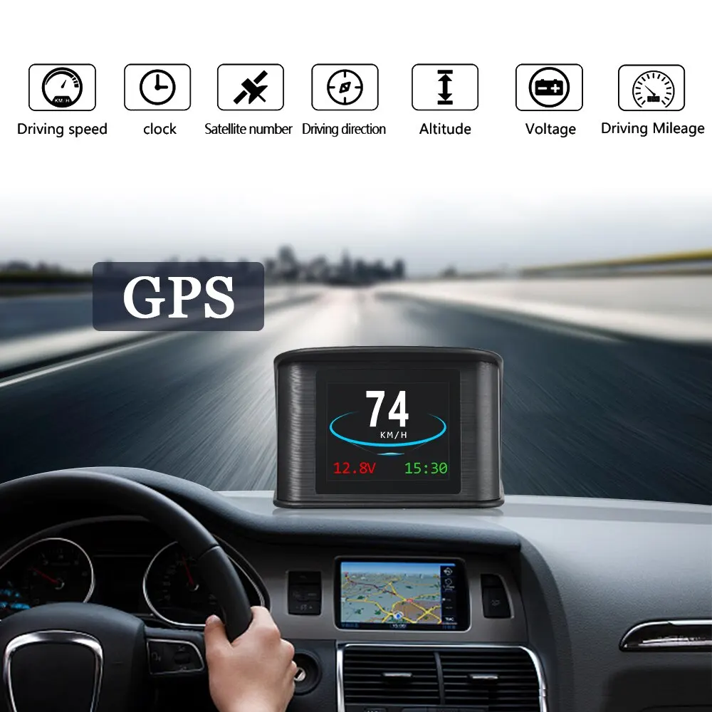 T600 GPS Head Up Display GPS HUD автомобильные аксессуары для всех автомобилей Overspeed Alarm LCD цифровой часы спидометра напряжение