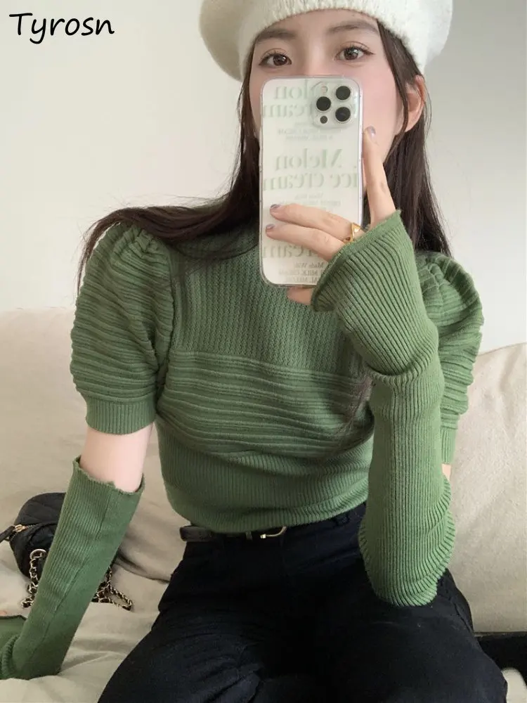 

Pullovers Women Slim Sexy Creativity Mock Neck Daily Fashion Knitting Korean Style Leisure All-match Spring Ladies Cozy Tender