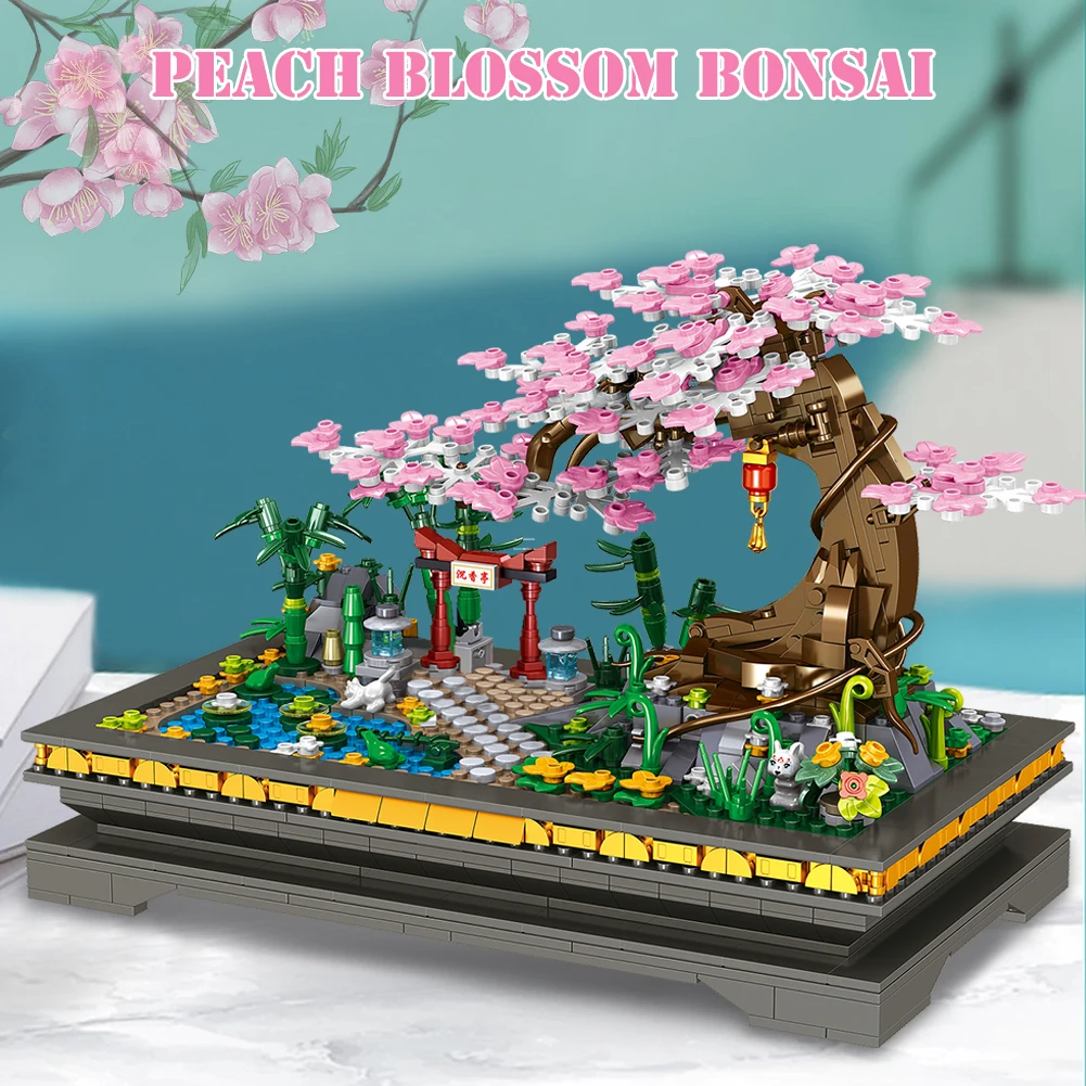 BZDA мини-дерево Сакура бонсай кирпичи уличный вид вишневый цветок строительные