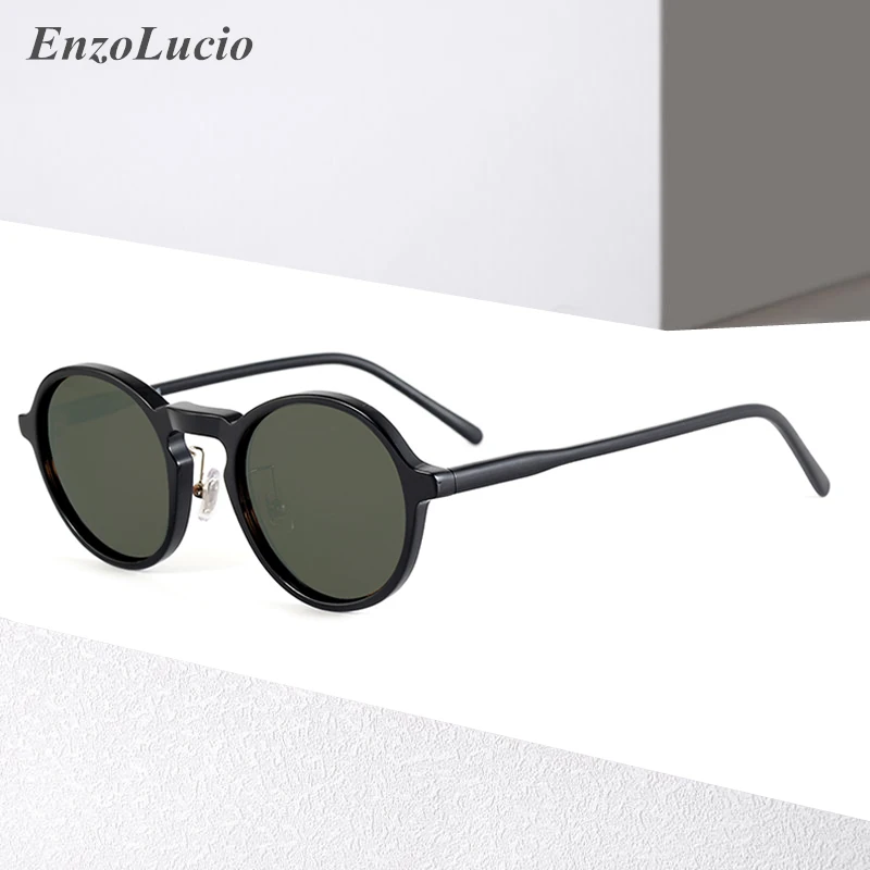 

Acetate Polarized Sunglasses for Men Women's Retro Round UV400 Sunglass Vintage Driving Outdoor Mirrored Shades Sun Glasses