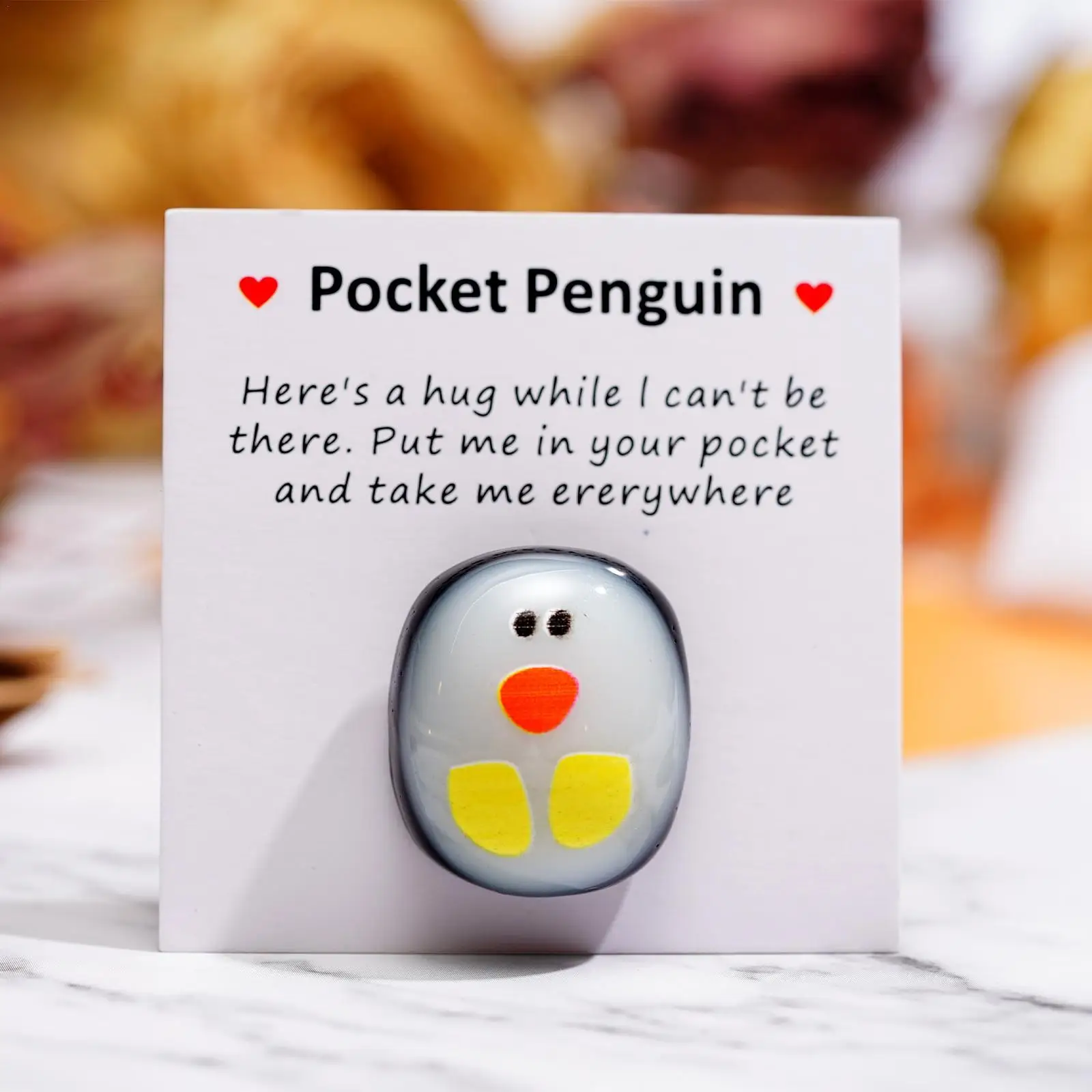 

Super Love A Little Pocket Penguin Hug Kids Gift Penguin Hugs Glass Ornament Greeting Cards Envelope Decor Wedding Christmas