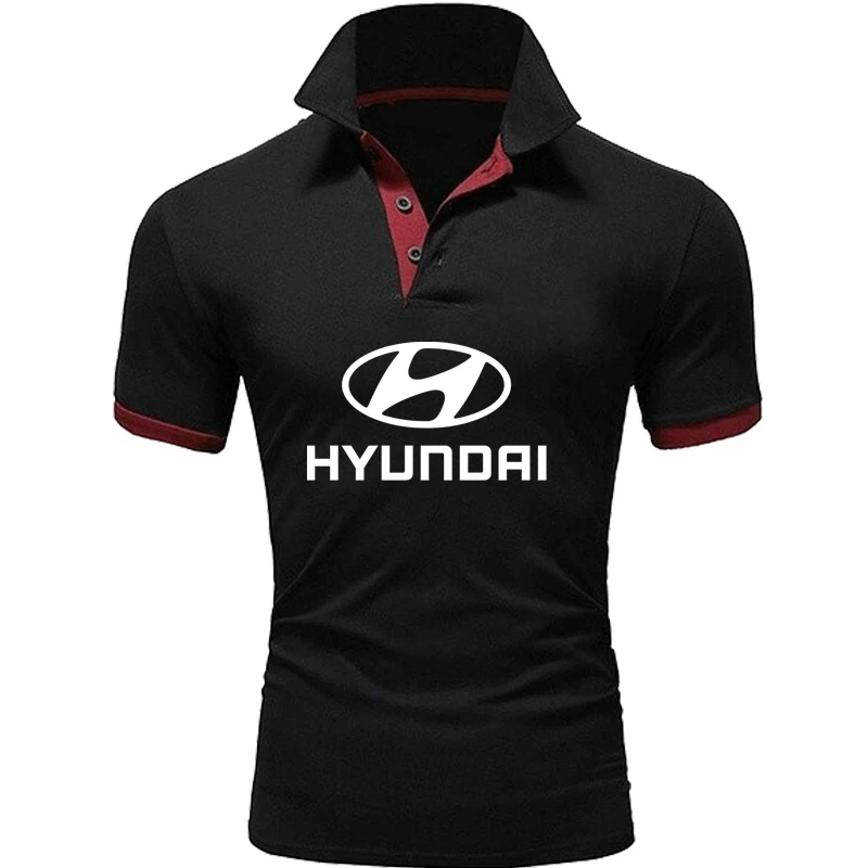 

Новый режим Hyundai Auto Logo Druck Sommer männer einfarbig polo-рубашка qualität aus Reiner baumwolle Повседневный