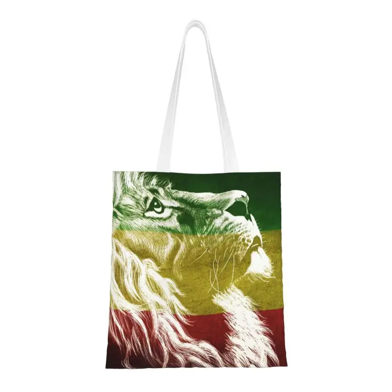 

The King Of Judah Rastafarian Rasta Lion Shopping Canvas Bag Recycling Grocery Jamaican Flag Jamaican Pride Tote Shopper Bags