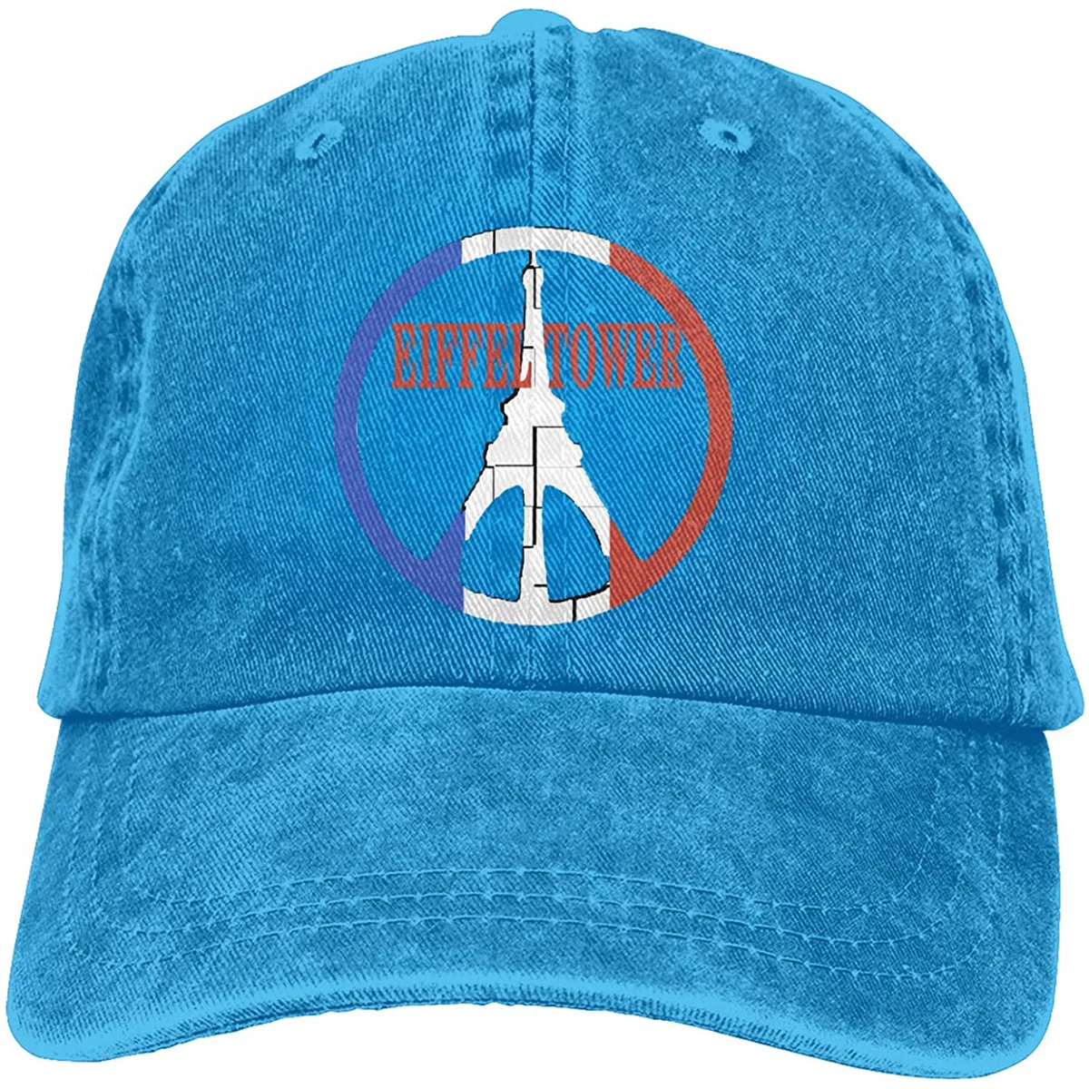

Hats For Women Eiffel Tower Peace Sports Denim Cap Adjustable Unisex Plain Baseball Cowboy Snapback Hat