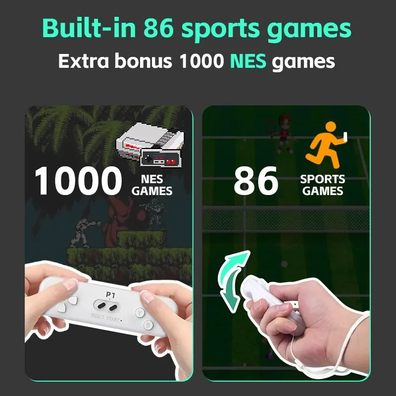 Игровая консоль DATA FROG беспроводная с датчиком движения 2 4 ГГц 1000 игр