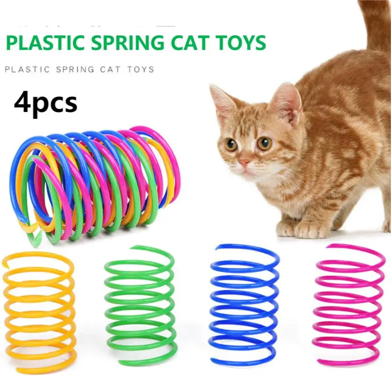 

4/8/16/20pcs Kitten Cat Toys Wide Durable Heavy Gauge Cat Spring Toy Colorful Springs Cat Pet Toy Coil Spiral Springs Pet Life