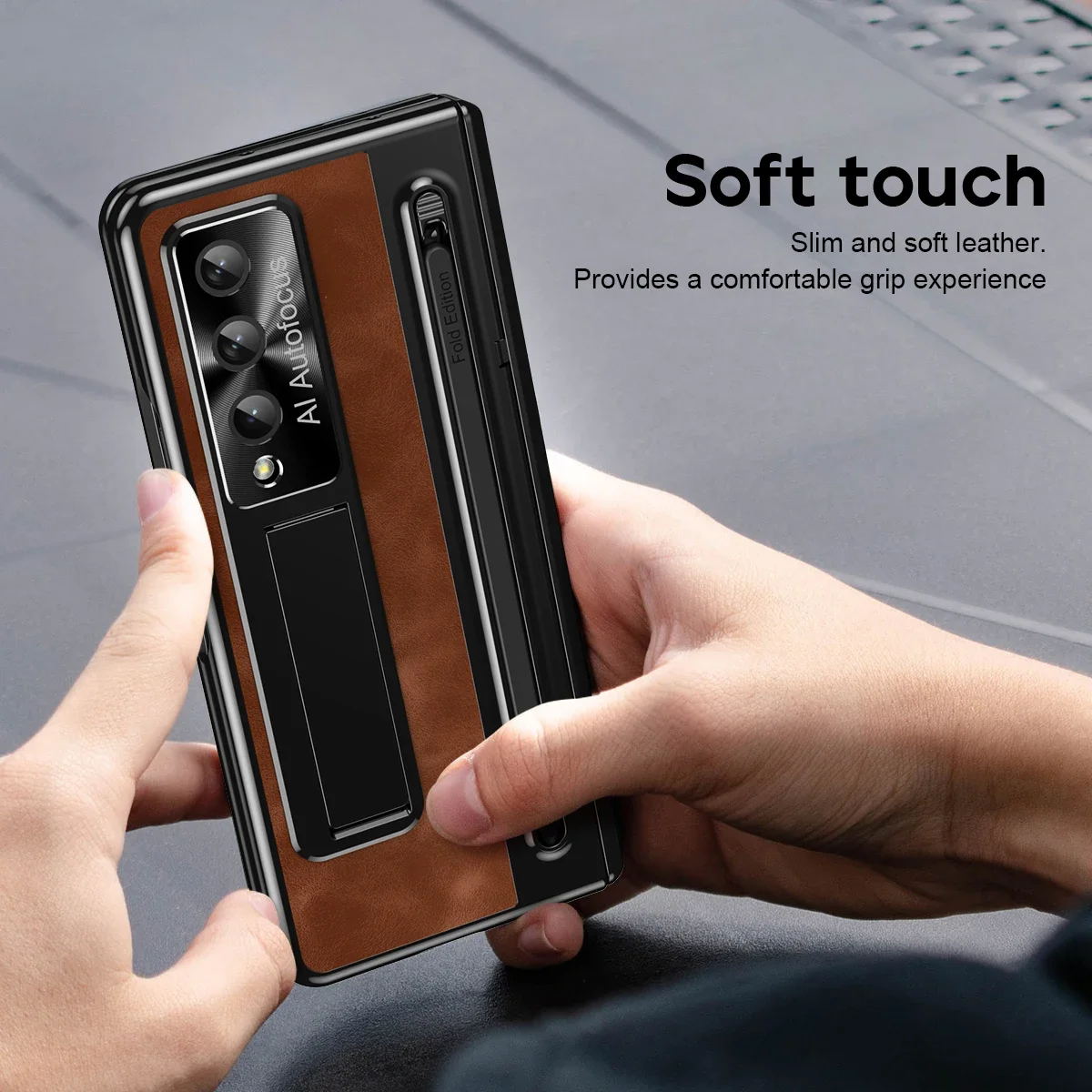 Фото Кожаный кронштейн со слотом для стилуса для Samsung Galaxy Z Fold 5 4 №3