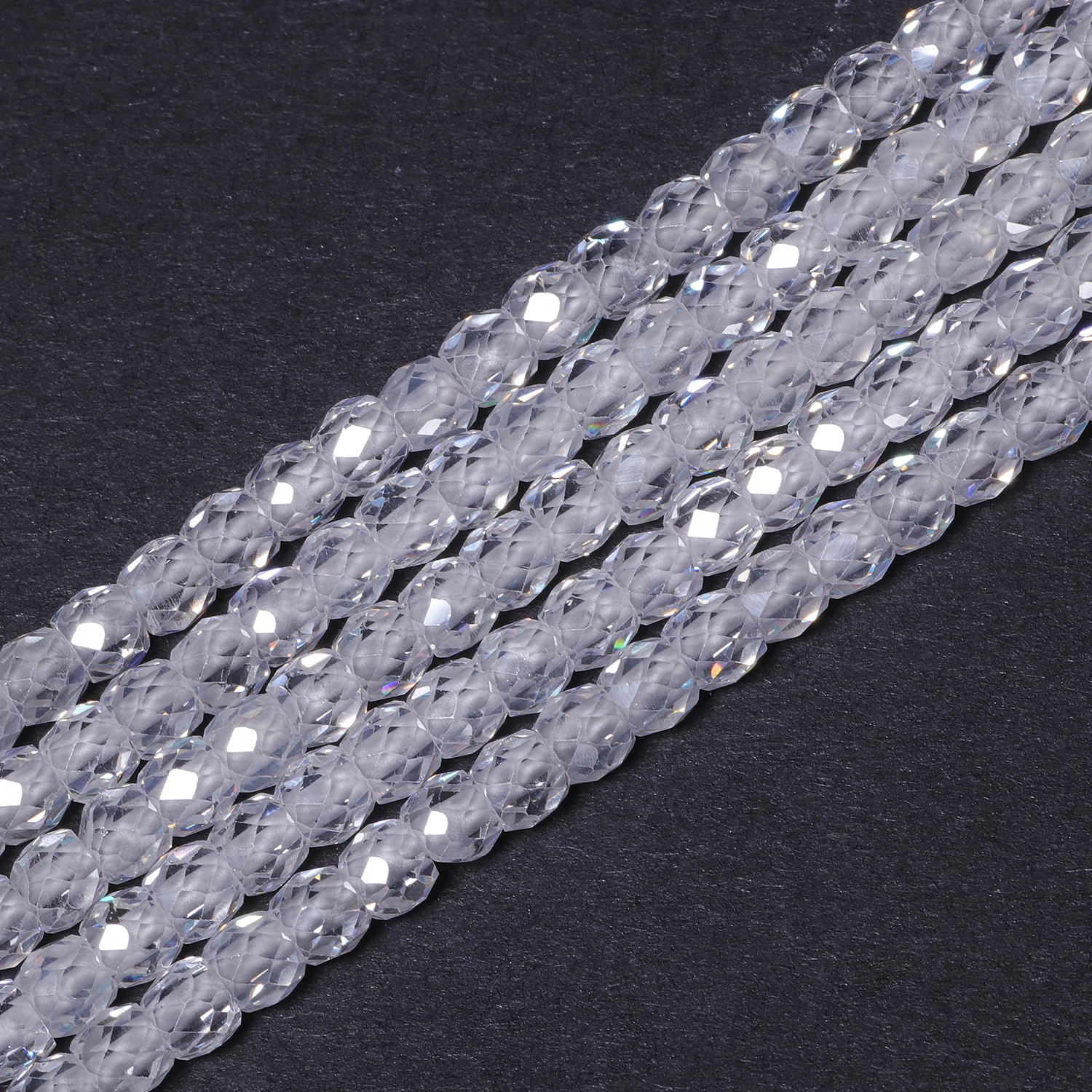 Бусины из циркония с натуральным камнем 4x3 5 мм