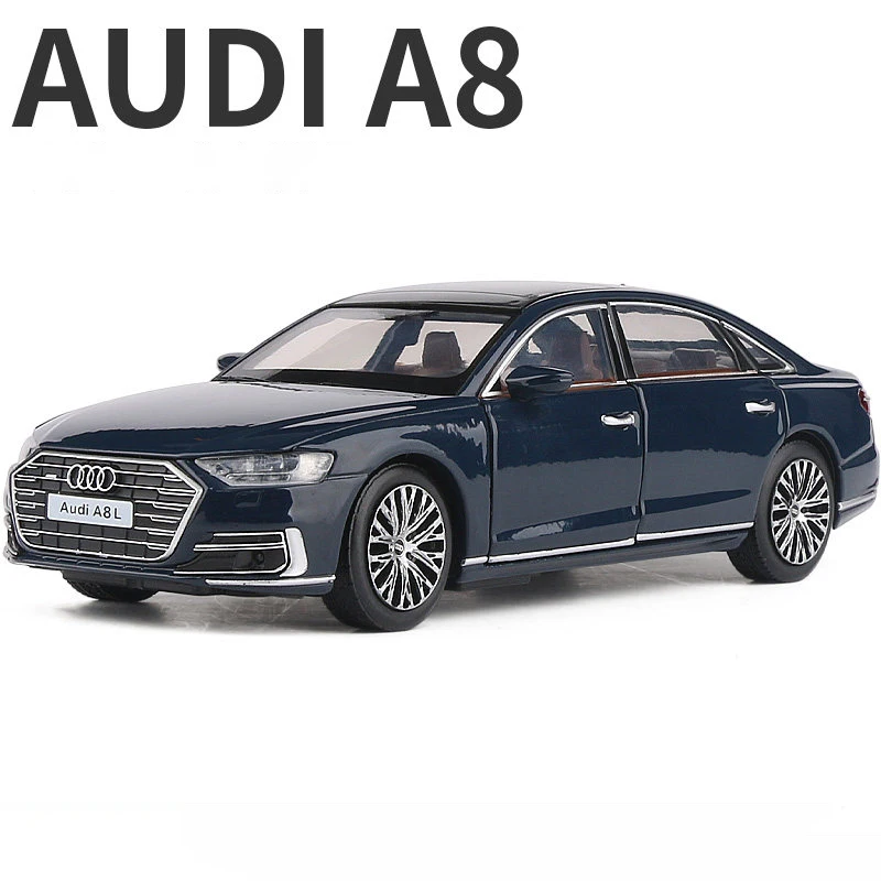1:32 AUDI A8 2022 модель автомобиля из сплава рандомный амортизатор звук и светильник