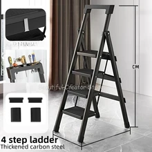 Folding Aluminum Ladder Carbon Steel Folding Ladder 3/4 Step Ladders for Home Multifunction Ladder Stairs Herringbone Ladders