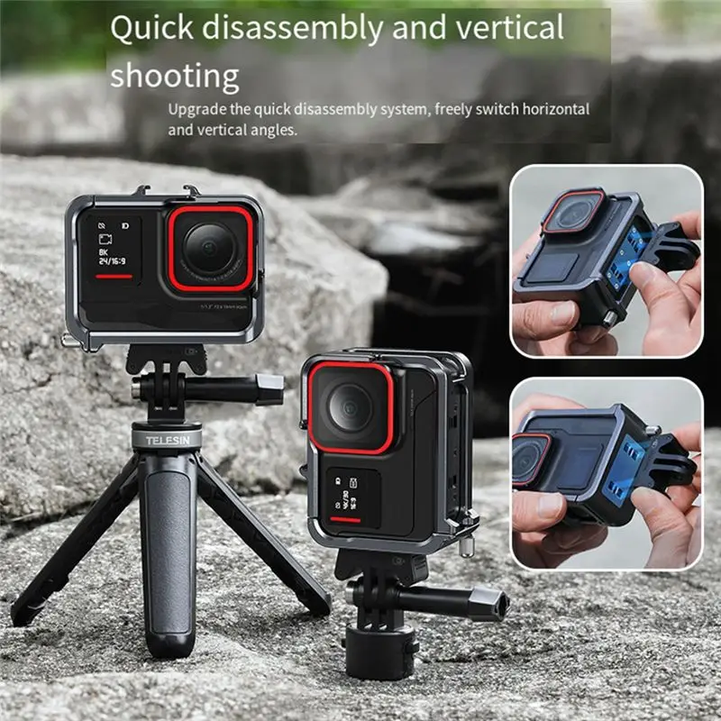Клетка для камеры FFYY-TELESIN для Shadowstone Insta 360 ACE PRO, вертикальная быстросъемная защитная рамка, аксессуар (art.: 3920dbb2d0f38) - 3920dbb2d0f38