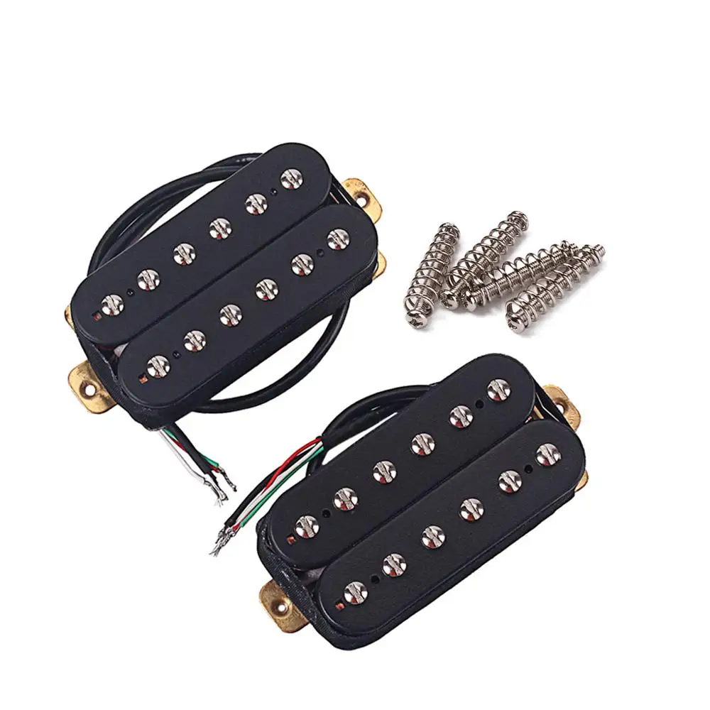 

GMC84 Alnico 8 Double Coil Humbucker Neck & Bridge Pickup Set Black 4 Wires SLOW Output Guitar Accessories