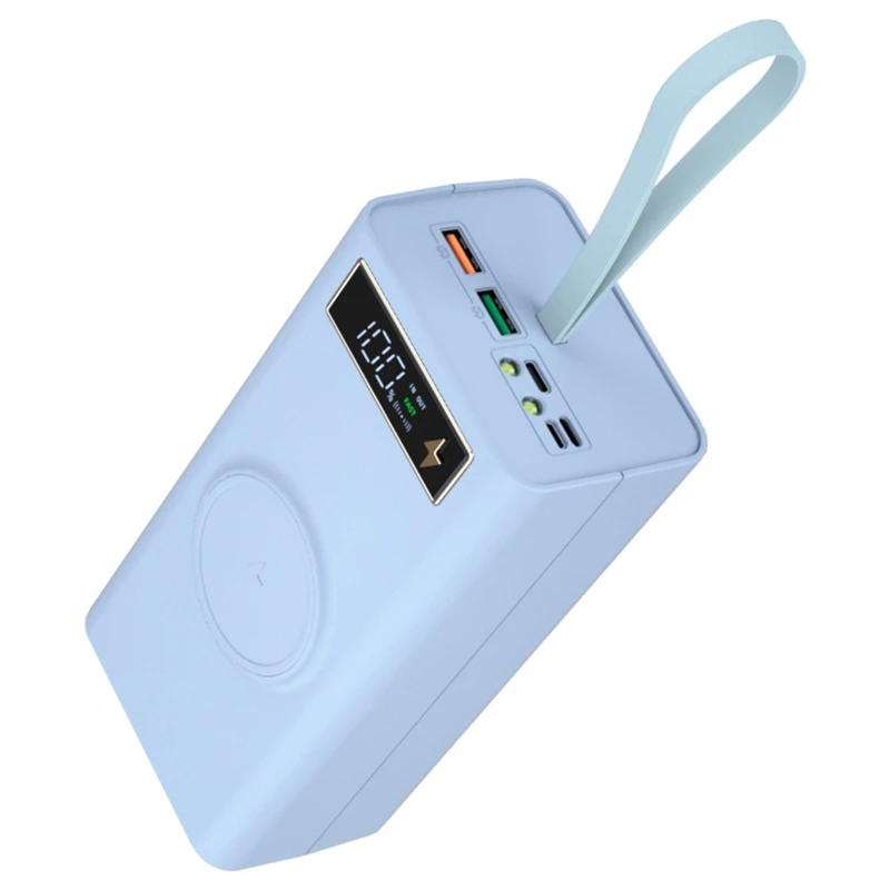 

M2EC T21PDQI DIY USB Mobile Power Shell Wireless Charging Case Battery Charger Box USB Digital Display 8x18650 Battery