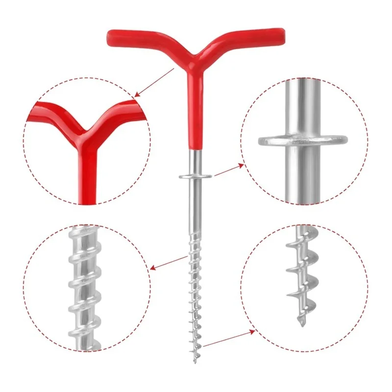 

Outdoor 18CM Stainless Steel Auger Rod Rack Fishing Gear Screw Fixing Nail Ice Fishing Tool Accessories