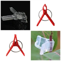 50 durable plastic grafting clamps garden plant support clamps round red clamps for gardening vegetables flowers shrubs