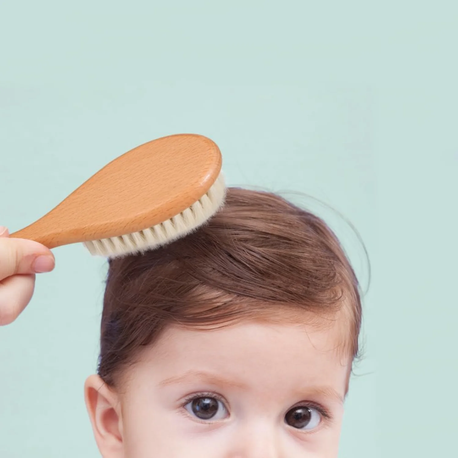 Деревянная детская щетка для волос BoAn натуральная мягкая козья щетина