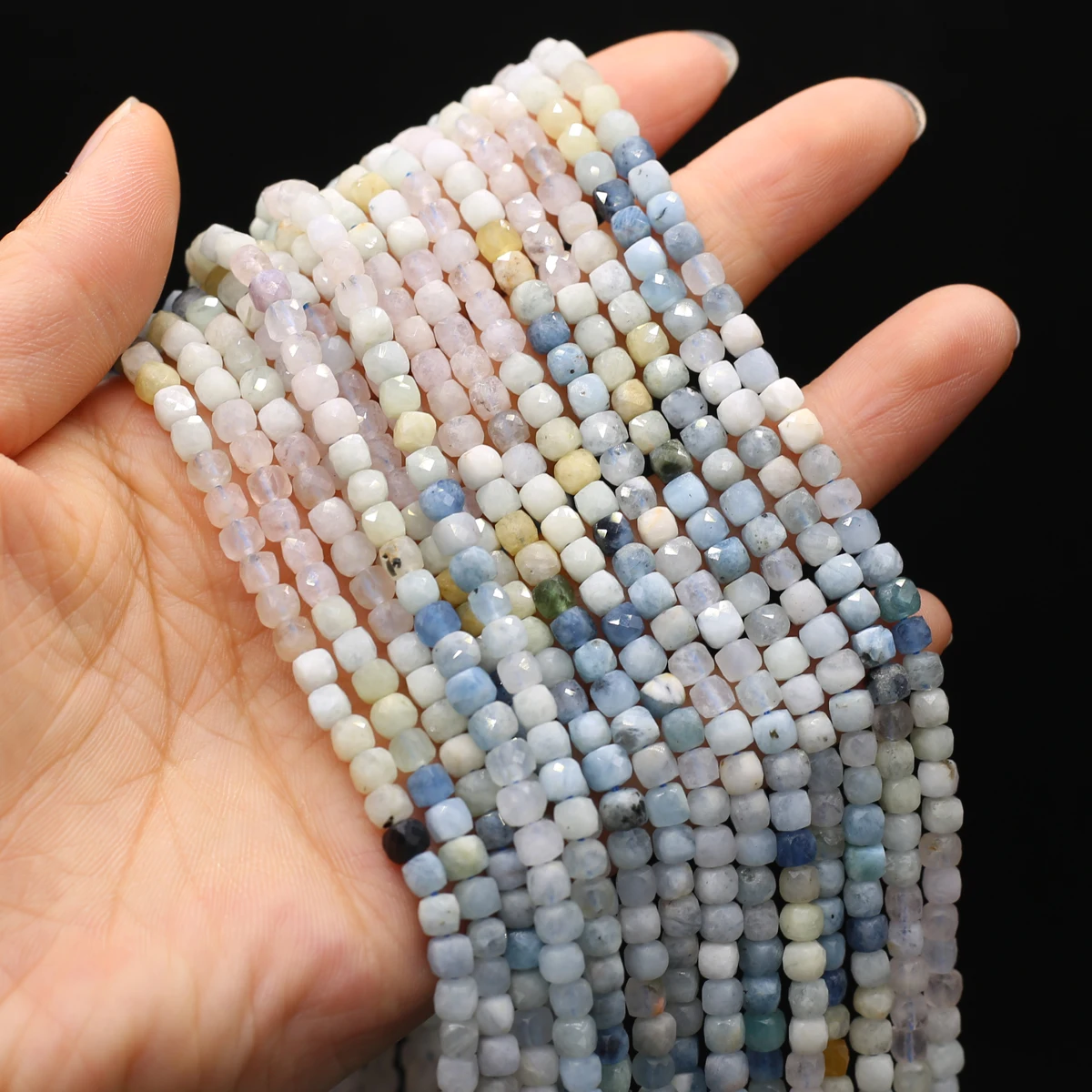 

4mm Faceted Natural Morgan Stone Beads DIY Charms Round Loose Spacer Beads For Jewelry Making Necklace Bracelets Accessories