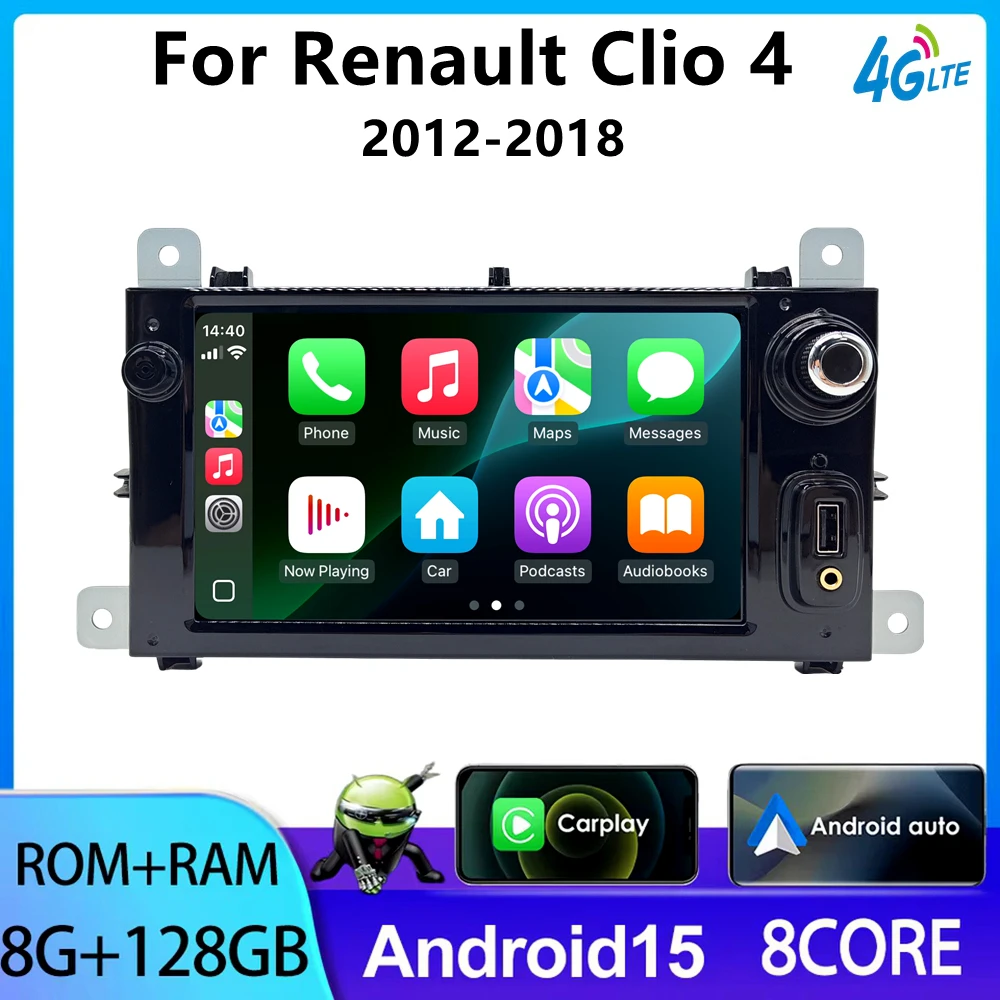 Фото Автомагнитола YAYP Android для Renault Clio IV Clio 4 2012-2019 с беспроводным CarPlay, Android Auto, GPS-навигацией и мультимедийным плеером №1