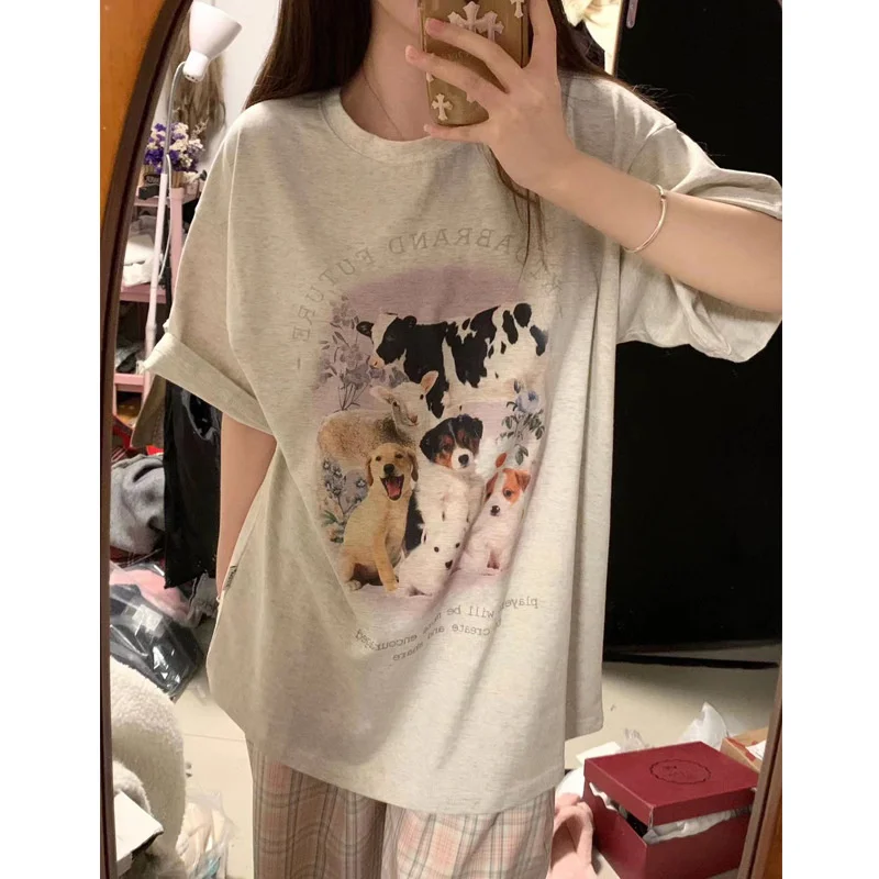 

Футболка женская с коротким рукавом и круглым вырезом, из хлопка