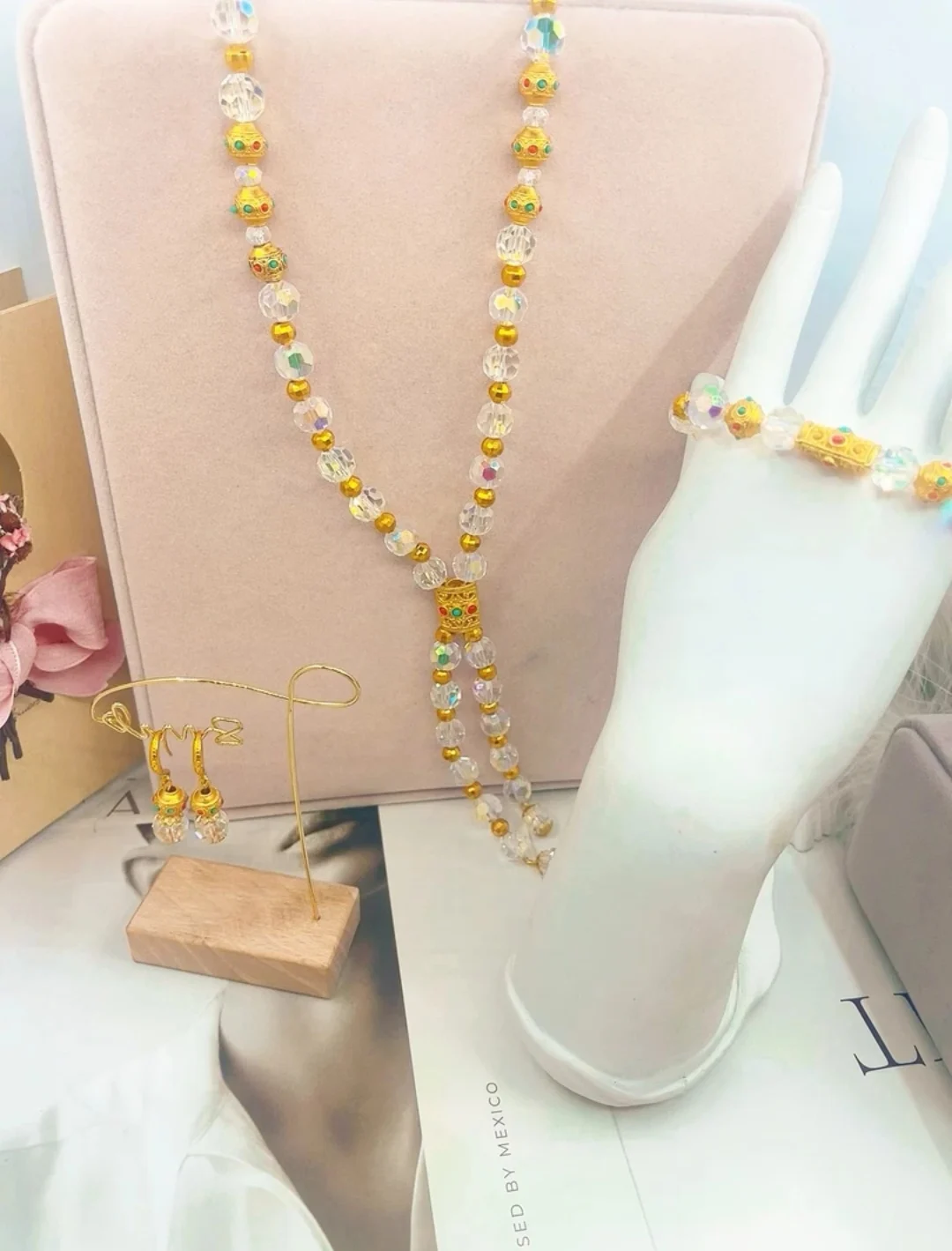 Новое роскошное ожерелье и серьги из Дубая браслет для женщин набор украшений