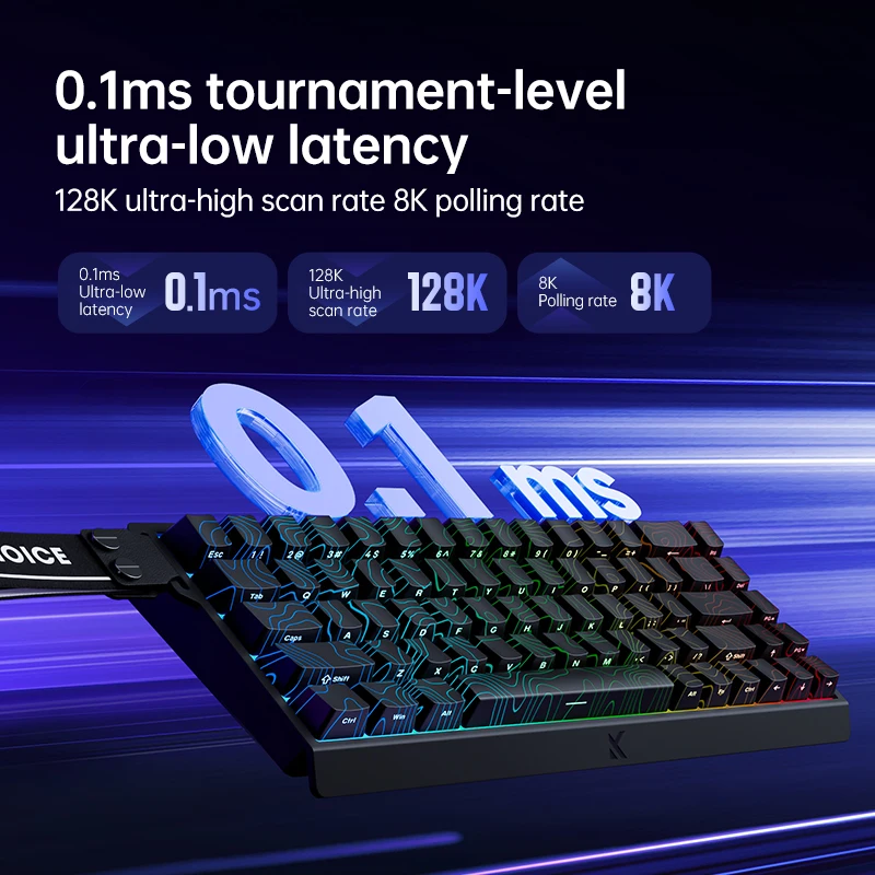 Фото MCHOSE ACE68 Магнитная клавиатура Проводная механическая ACE60 Pro для игр 0,01 мм RapidTrigg 8000 Гц SOCD/Rs 0,125 мс 128 К Частота дискретизации №3