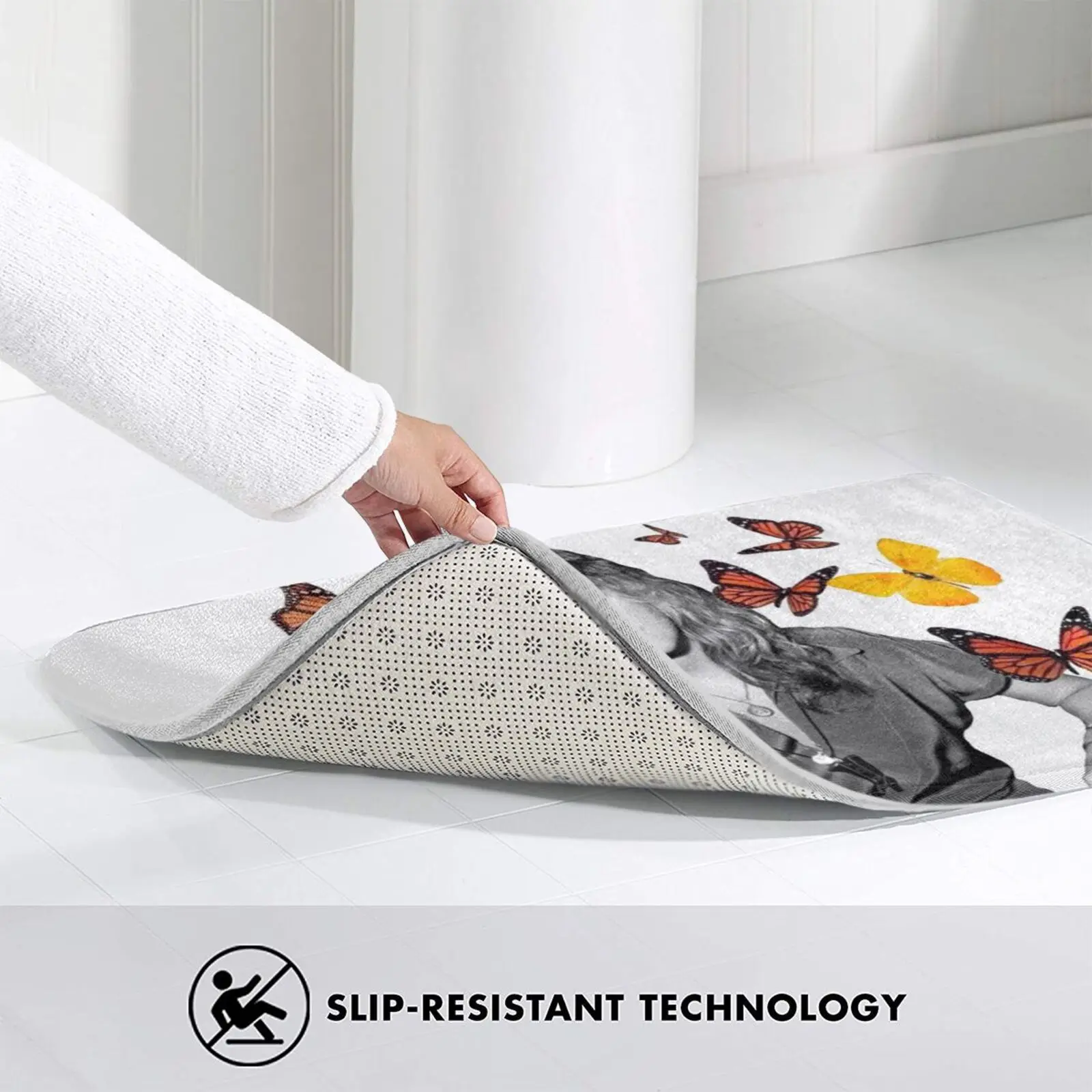 Мягкий коврик Stevie с бабочками нескользящий ковер поглощение воды Классические