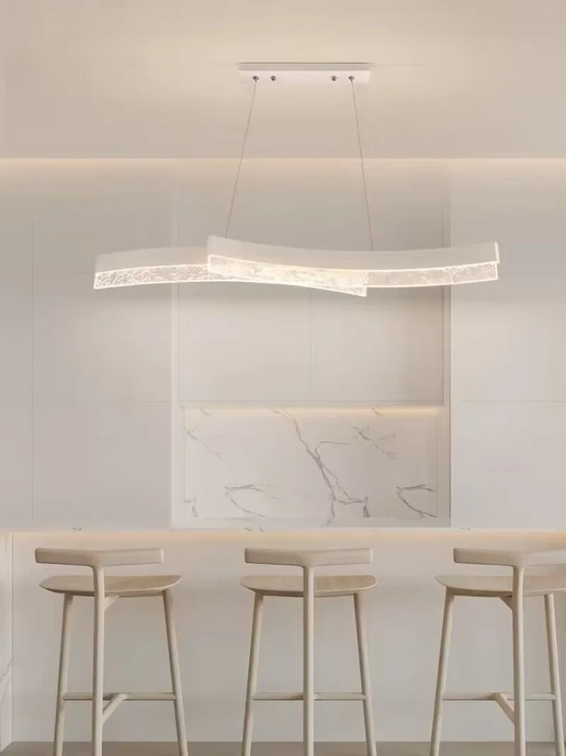 

Modern LED novel chandelier lighting restaurant kitchen island acrylic long chandelier restaurant bar lobby decoration lamps