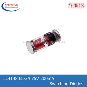 100PCS LL4148 LL-34 LL34 SOD-80 75V 200mA 1206 1N4148 IN4148 SMD Small signal High-Speed Switching Diodes