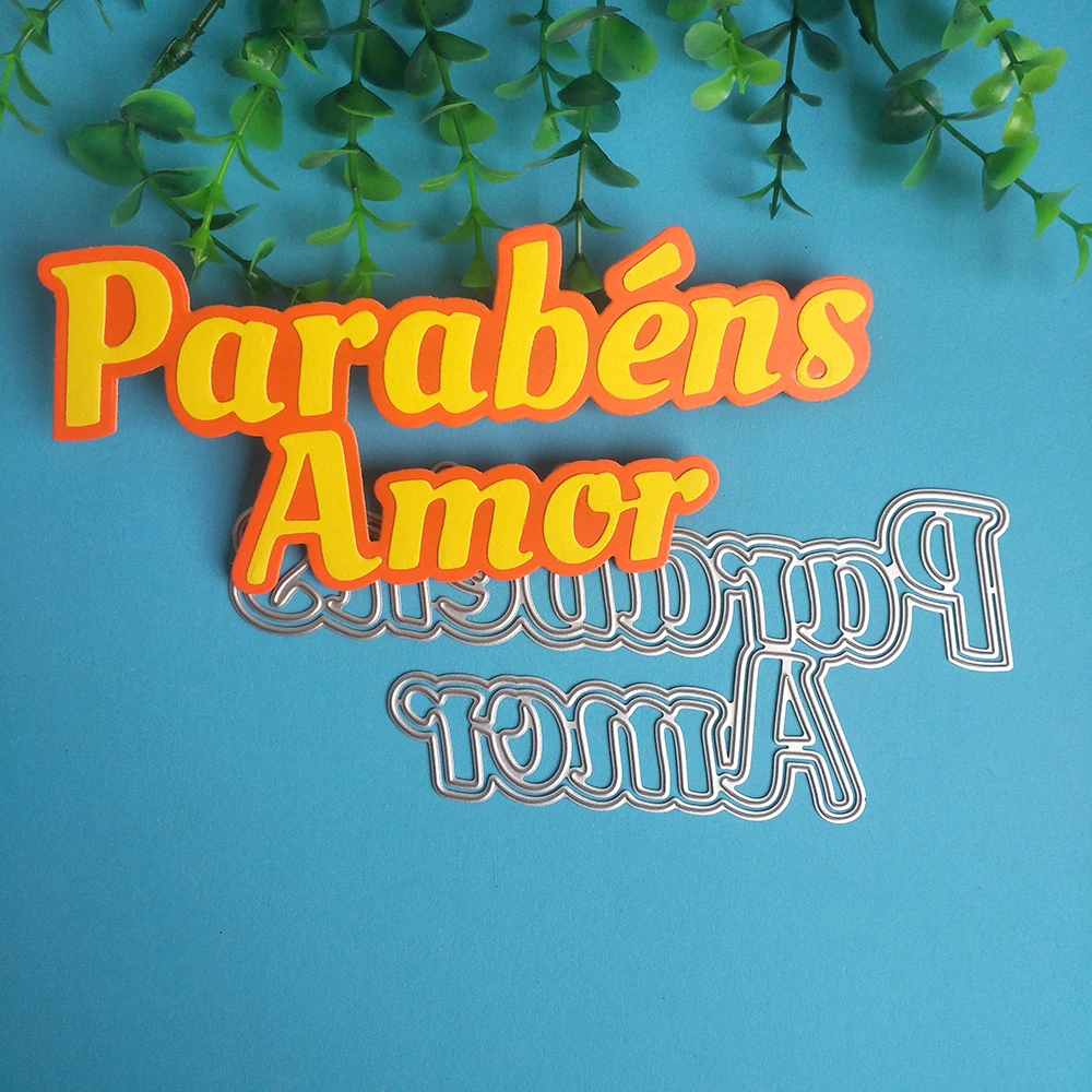 

New congratulations in portuguese cutting dies DIY scrapbook, embossed card, photo album decoration, handmade crafts