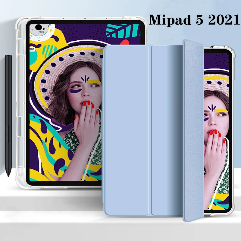 

For Tablet Case For Xiaomi Pad 5 Case 2021 Tablet Xiaomi Pencil Case Mi Pad 5 Pro Funda Smart Sleep Protection Leather Case