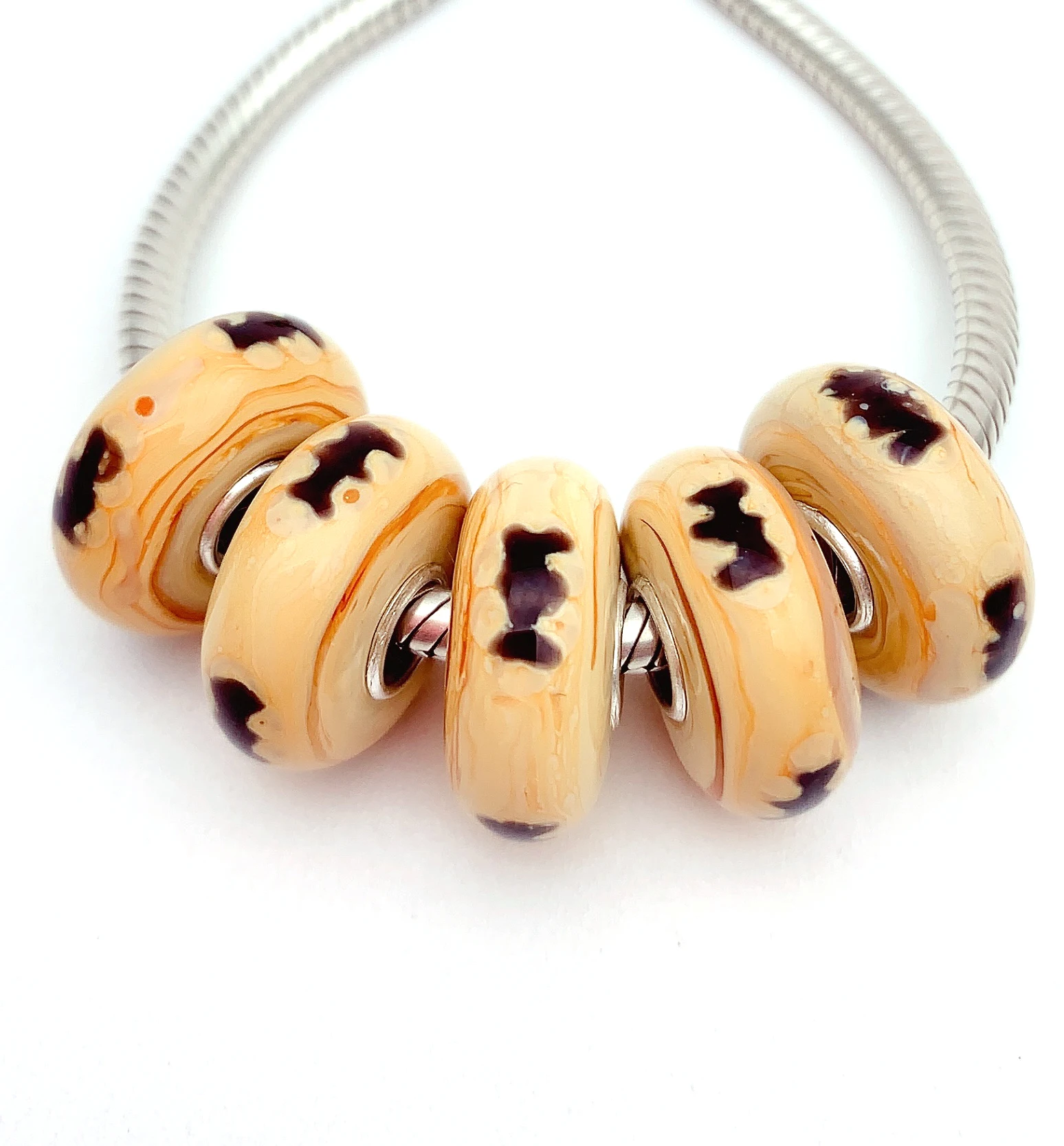 

YG827 5X 100% Authenticity S925 Sterling Silver Beads Murano Glassbeads NEW Fit European Charms Bracelet Diy Jewelry Lampwork