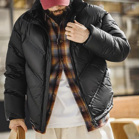 Maden Мужская черная короткая пуховая куртка