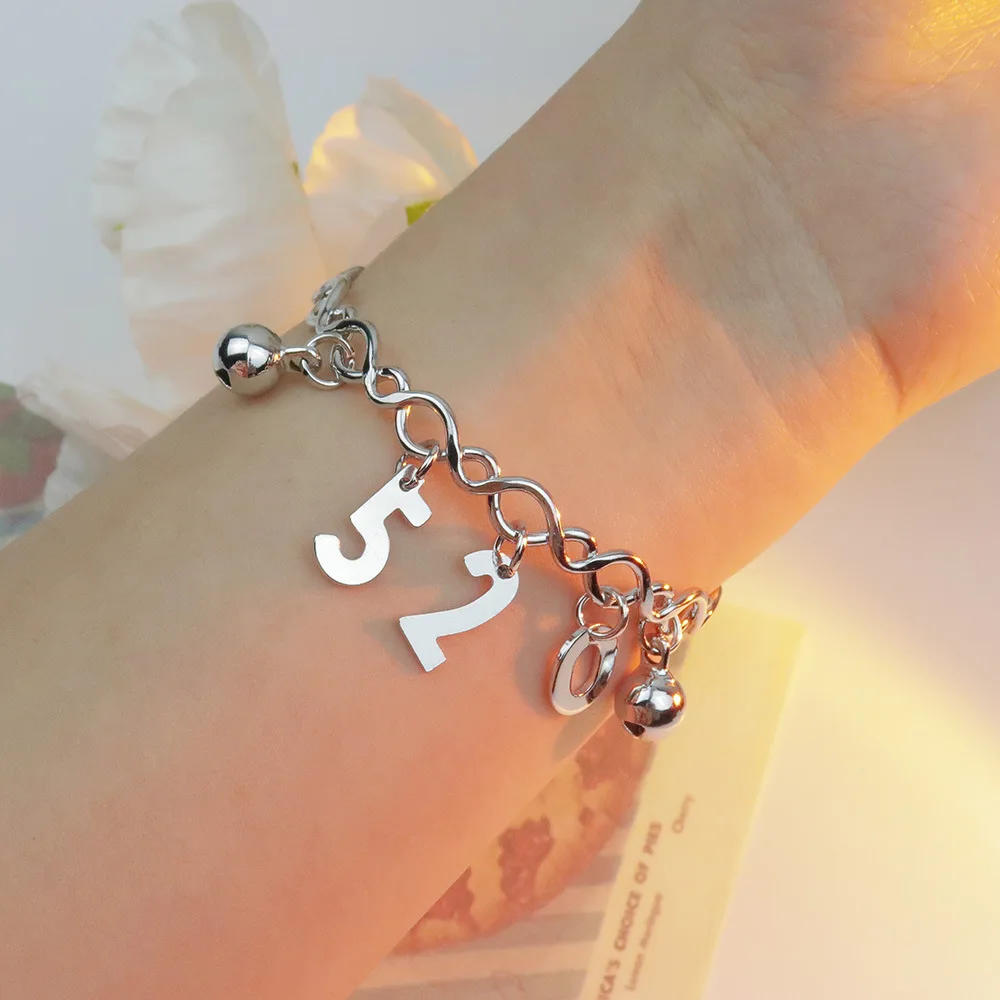 

Trend all-match 520 Bracelet for Women Couple Fashionable Hot Sale Electroplating Pendant Jewelry Valentine's Day Gifts