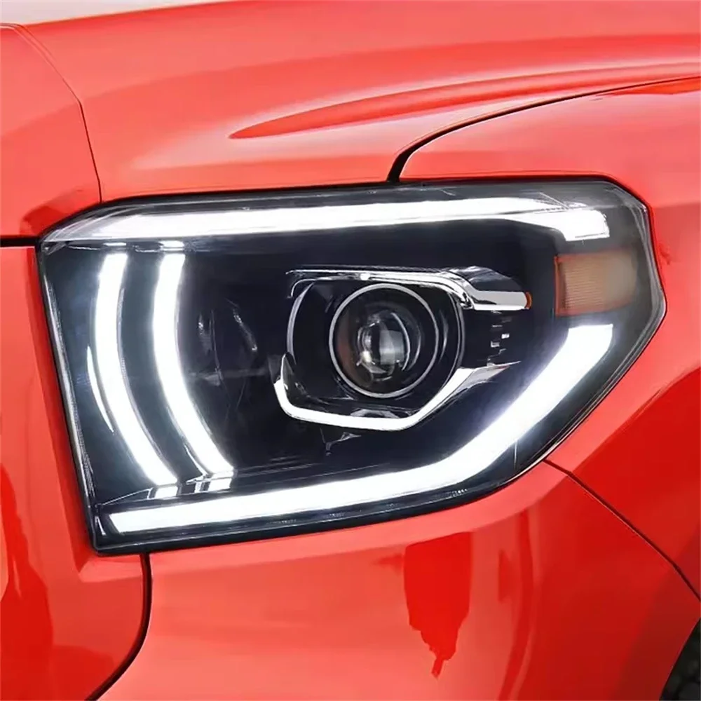 Автомобильный светодиодный передний фонарь в сборе для 14-18 Toyota Tundra дневные