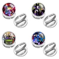 disney wizard stainless steel photo glass cabochon ring adjustable gift j2120