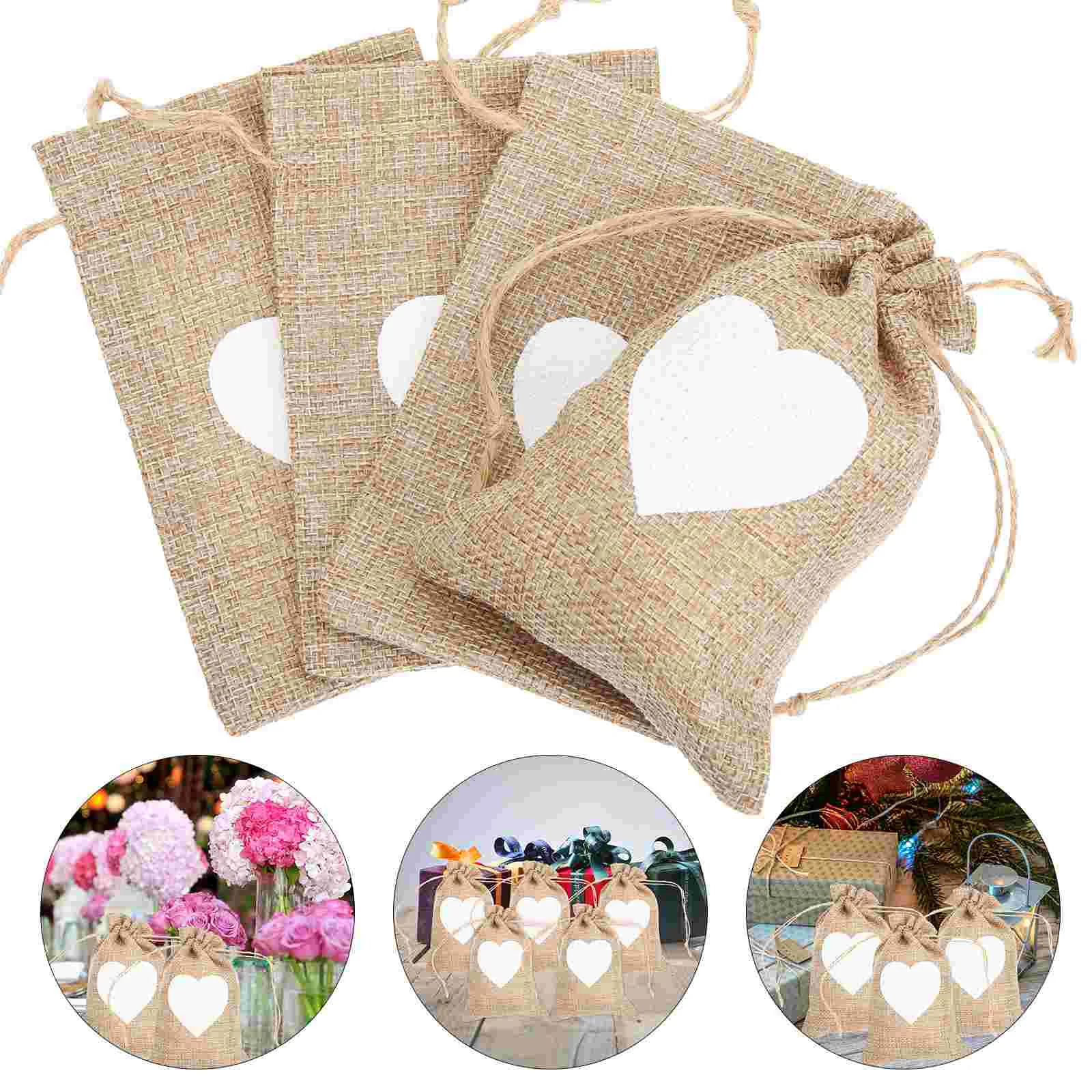 

25 Pcs Storage Bag Jewelry Bags Drawstring Bridal Gift Linen Container Pouches Bride Christmas