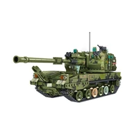 ww2 military building blocks 155 self propelled artillery tank model bricks soldiers weapon army toys for children gift 1648pcs