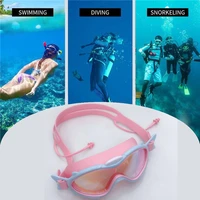 fashion large fram soft silicone swimming two color mixed electroplating swimming goggles